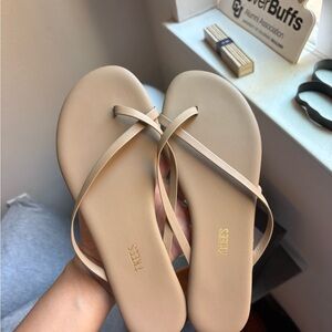 TKEES Women's Tan Flip Flops
